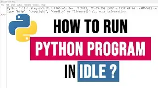 How to Run Python Programs using Python IDLE
