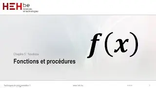 Chapitre 5.1 - Fonctions et procédures