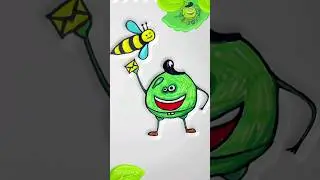 Рисунок как Гошик горошек получает смс сообщение от пчелы #shorts