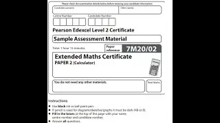Pearson Edexcel Level 2 Extended Maths Sample 2
