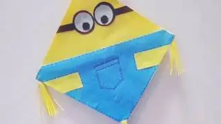 How to make a CUTE MINION KITE (Craft purpose only) #VasantPanchami #Lohri