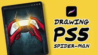 Drawing PS5 - Spider-Man In Procreate (#Shorts)