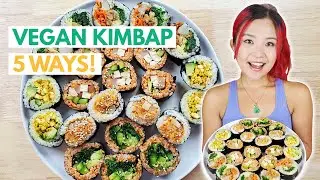 VEGAN KIMBAP 5 WAYS (Korean Seaweed Rice Rolls)