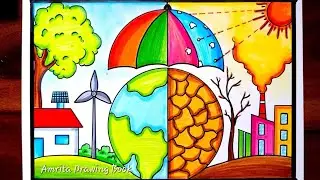 Earth Day Drawing | Save Earth Drawing | World Environment Drawing | Our Earth Our Planet drawing