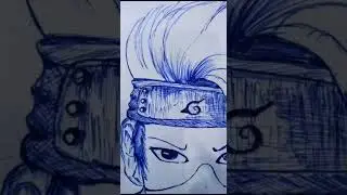 Kakashi Drawing pen#anime #naruto #shorts #art