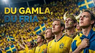 Swedish fans singing their national anthem, Sweden-England 15th June 2012