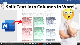 Split Text into Word Columns | Convert Text in Columns in word | Word Tutorial