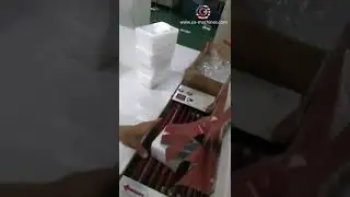 Automatic side bar box plastic case film wrapping shrinking sealing packing machine testing video