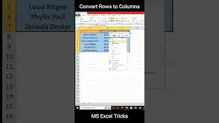 Exchange rows to columns in MS Excel - Transpose of rows and Columns in MS Excel Urdu Hindi 