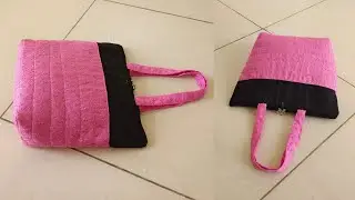 आसान तरीके से बनाएं खुबसूरत हैंडबैग - perfect zipper handbag cutting and stitching at home/ diy bags