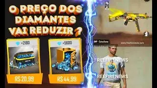 O PREÇO DOS DIAMANTES NO FREE FIRE VAI DIMINUIR, VAZOU NOVA ARMA ROYALE E CAMISAS DE YOUTUBERS