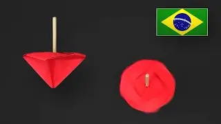 Como Fazer um Pião de Papel - Tutorial de Origami PT-BR