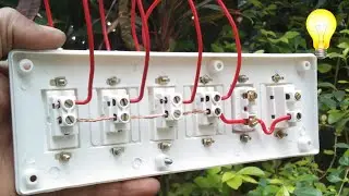 How to make 4 switch 1 indicator 1 fuse connection | 4 button 1 indicator 1 fuse connection