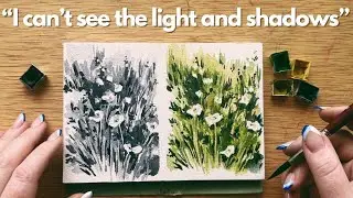 Finding light and shadow with value studies in watercolor