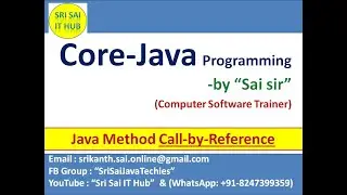 Java Method Call by Reference || Java Methods || Java Object Reference Variable || 
