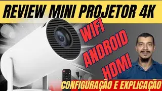 Unbox e Review Mini projetor portátil 4K android Full HD smart WIFI