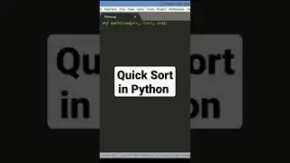 Quick Sort Python Algorithm  #shorts  #python