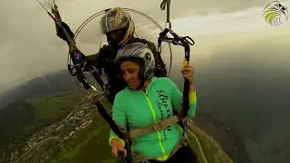Полёт на параплане в тандеме над Чеховым / Tandem Paramotor. Powered Paragliding