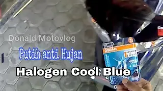 Cara aman pasang lampu Halogen Cool Blue di Motor | Hujan tetap terang