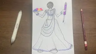 A beautiful girl celebrating holi drawing | easy drawing of happy holi | holi drawing #holi