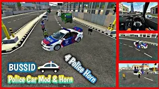 Police Car Mod & Police Horn in Bussid || Police Car Mod With Chack Post || Police Car Sound Siren