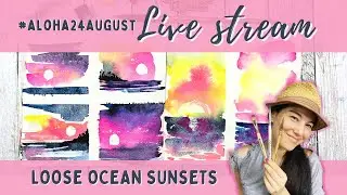 Finding FLOW | Super Loose, vibrant watercolor ocean sunsets with just a few strokes
