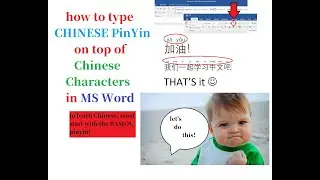 Show PinYin on top of Chinese Text in MS Word