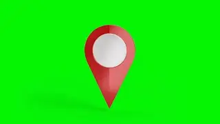 3D Location Icon Green Screen