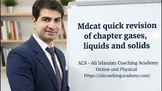 Chemistry quick revision chapter number  | Sir Ali Sudais | ACA & Ali Series books | MDCAT