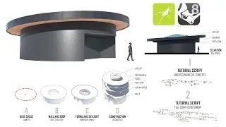Parametric Circular Building with Roof and Skylight Rhino 8 3D 
