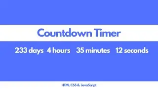 How to Make Countdown Timer Using HTML CSS & JavaScript | Countdown JavaScript