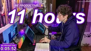 STUDY WITH ME LIVE | 11 HOURS ✨ Harvard Alumnus, Chill Work With Me, Rain Sounds, Pomodoro Timer