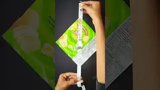 Lays kite making , how to make kite , waste wrapper kite making , Easy paper kite