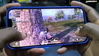 PUBG Mobile on Apple iPhone 12 Pro Max iOS 18.0.1 with BLUE Silicone Cover