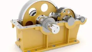 Gearbox CAD model animated