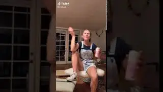 Hot denim overalls tiktok girl