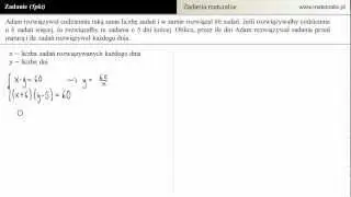 Matura exam task - text-based on composing and solving a system of equations.
