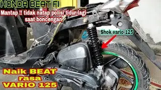 Ganti skok belakang honda beat dg skok vario 125 hasilnya joss n mantap guys
