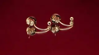 Серьги-джекеты с эмалью "Асонелли"