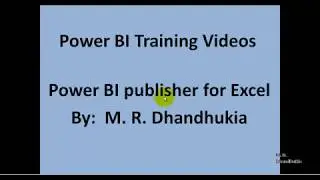 Power BI - Power BI publisher for Excel