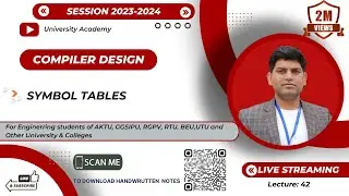 CD42: Symbol Table In Compiler Design |Format of Symbol Table | Representation of Symbol Table Hindi