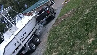 6.7 Cummins 5 inch straight pipe pulling 30 FT Boat out of water