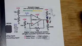 10k Ohm Schmitt Trigger Op Amp Non Inv Comparator Positive Feedback Hysteresis
