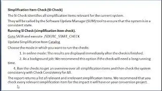 S/4HANA CONVERSION -  Simplification Item Check