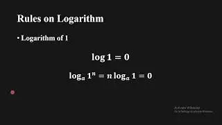 Rules of Logarithm