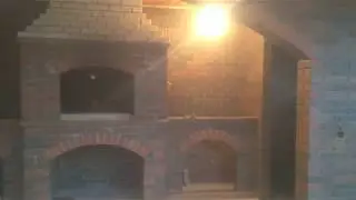 беседка ,свой проект,облицовочным кирпичом