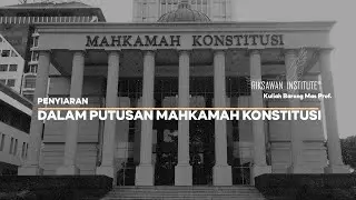 Penyiaran Dalam Putusan Mahkamah Konstitusi