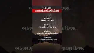 આંતરરાષ્ટ્રીય અને રાષ્ટ્રીય મહત્વના દિવસ | ભાગ-18 | 