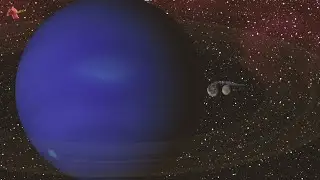 Neptune Moons Size and Orbit Comparison
