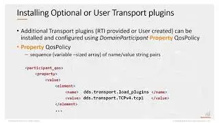 RTI Academy - Quality of Service - 18 Transport Plugins and Transport QoS